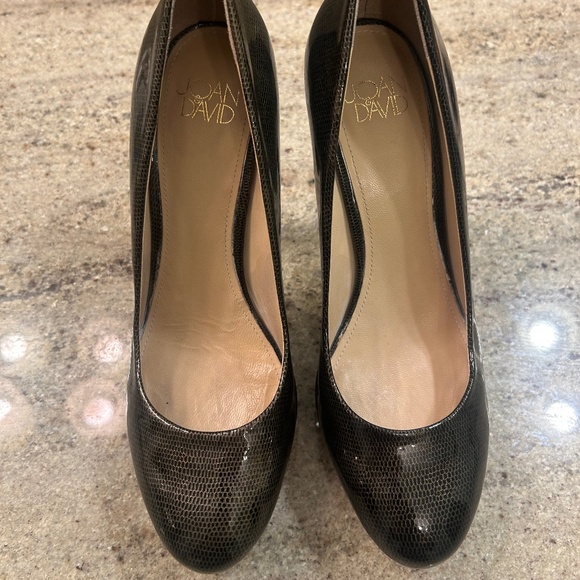 Joan & David Patent Snakeskin Stilleto Pumps - Picture 3 of 6